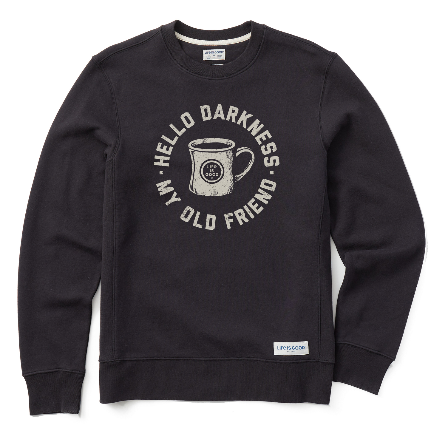 Men's Hello Darkness My Old Friend Simply True Fleece Crew