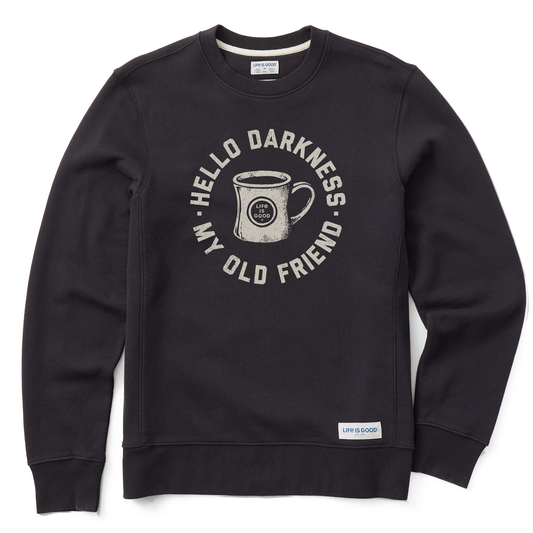 Men's Hello Darkness My Old Friend Simply True Fleece Crew