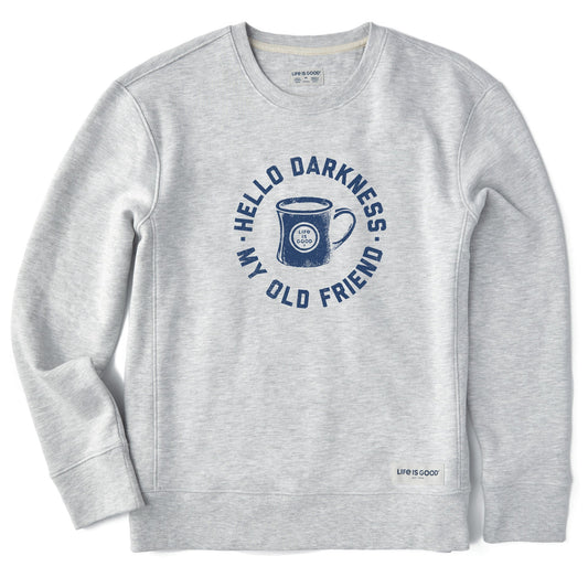 Women's Hello Darkness My Old Friend Simply True Fleece Crew