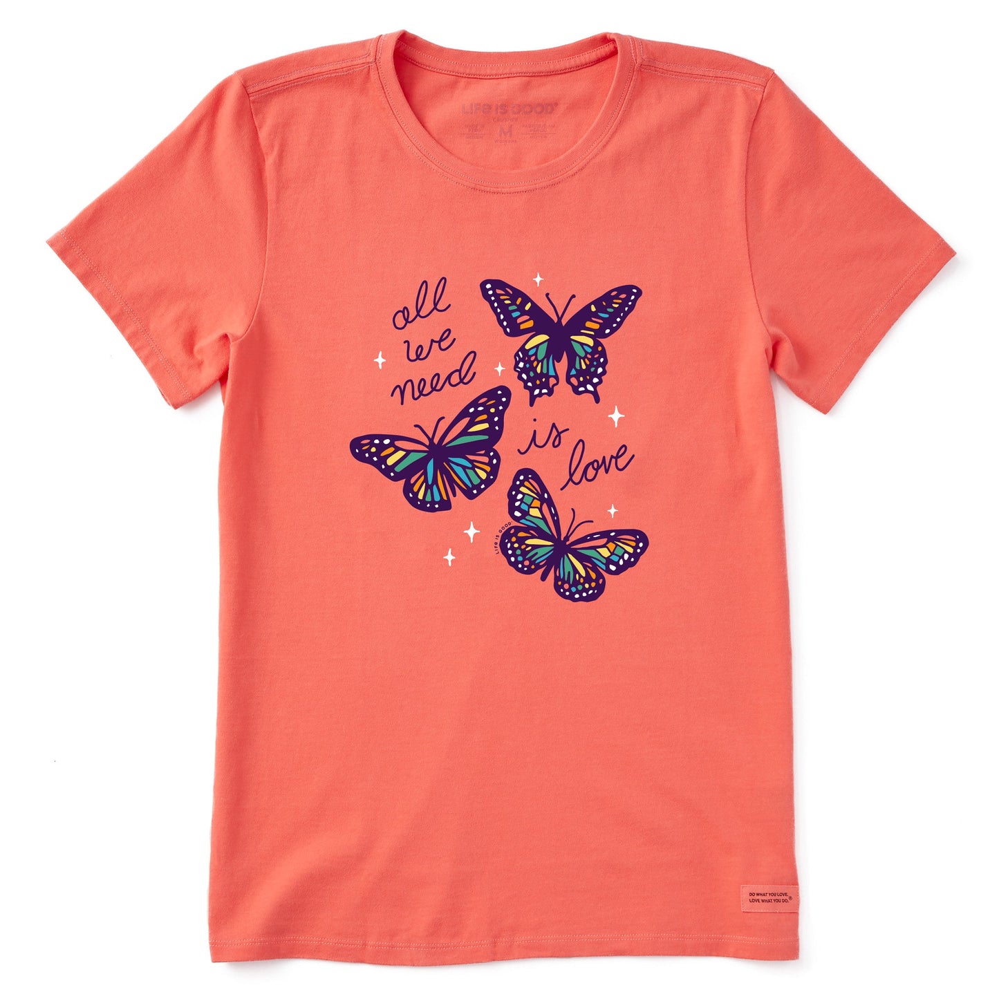 Women's All We Need is Love Butterflies Short Sleeve Tee