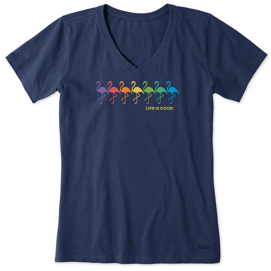 Women's Flamingo Spectrum Short Sleeve Vee