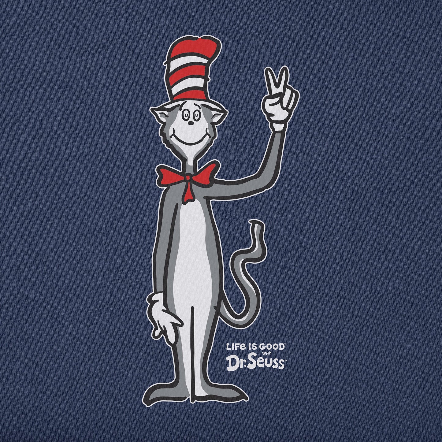 Men's Cat in the Hat Peace Sign Short Sleeve Crusher Tee