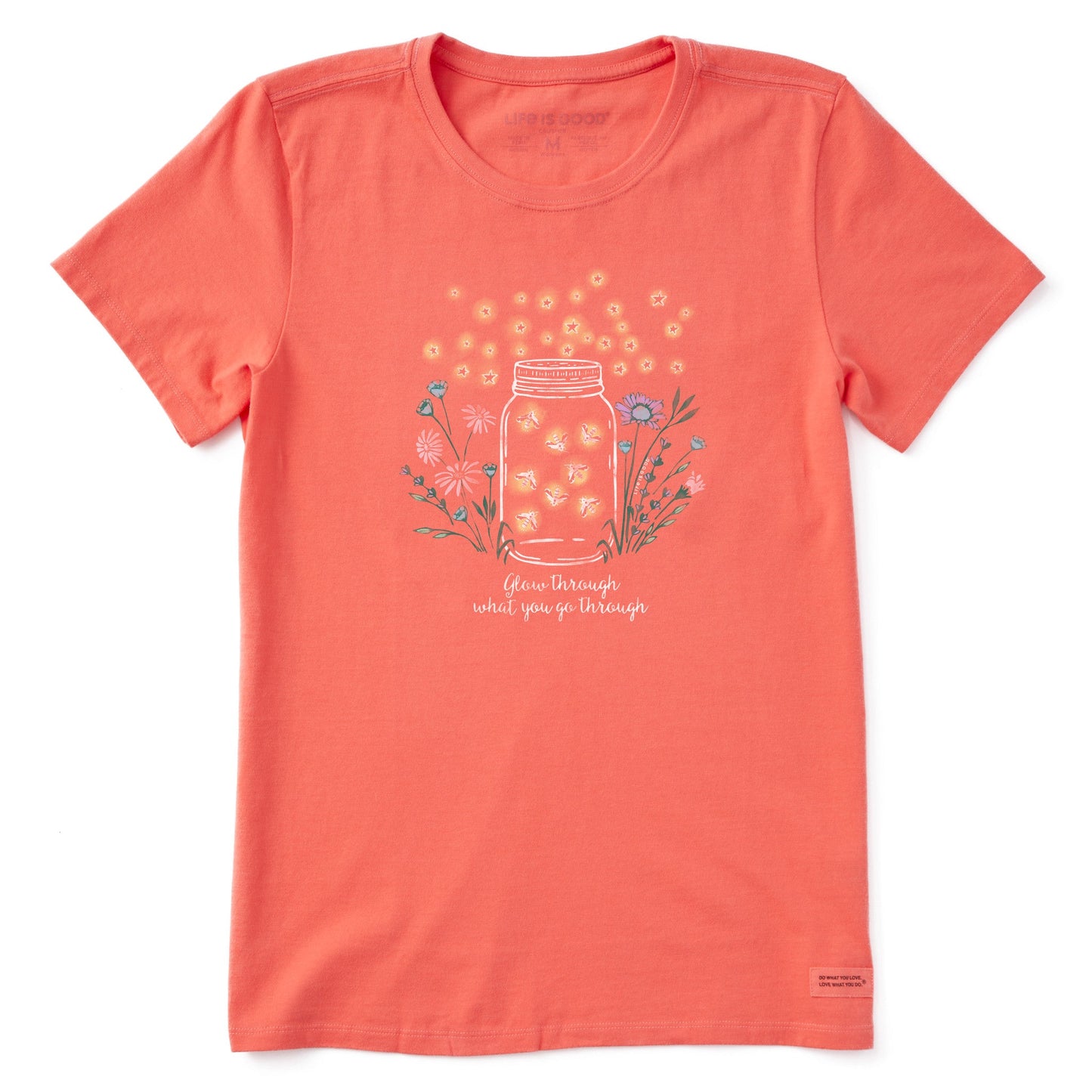 Women's Fireflies Flowers Jar Short Sleeve Tee