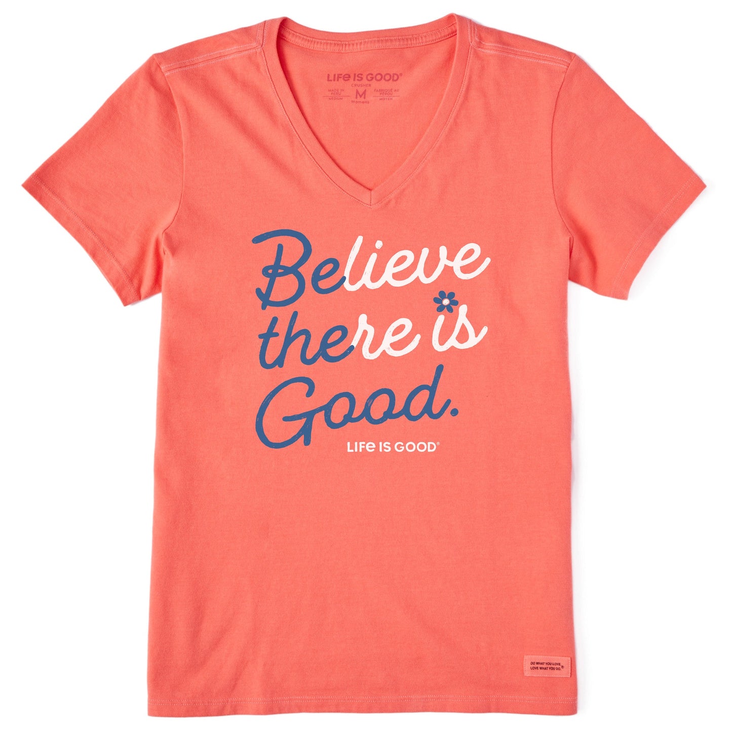 Women's Be The Good Script Short Sleeve Crusher Vee