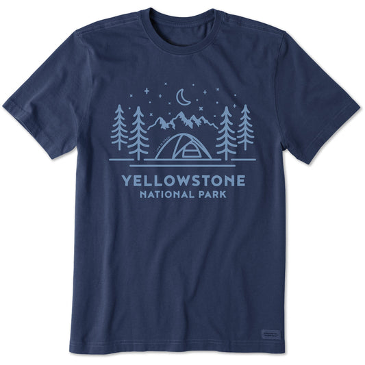Men's Yellowstone Camping Scene Short Sleeve Crusher Tee