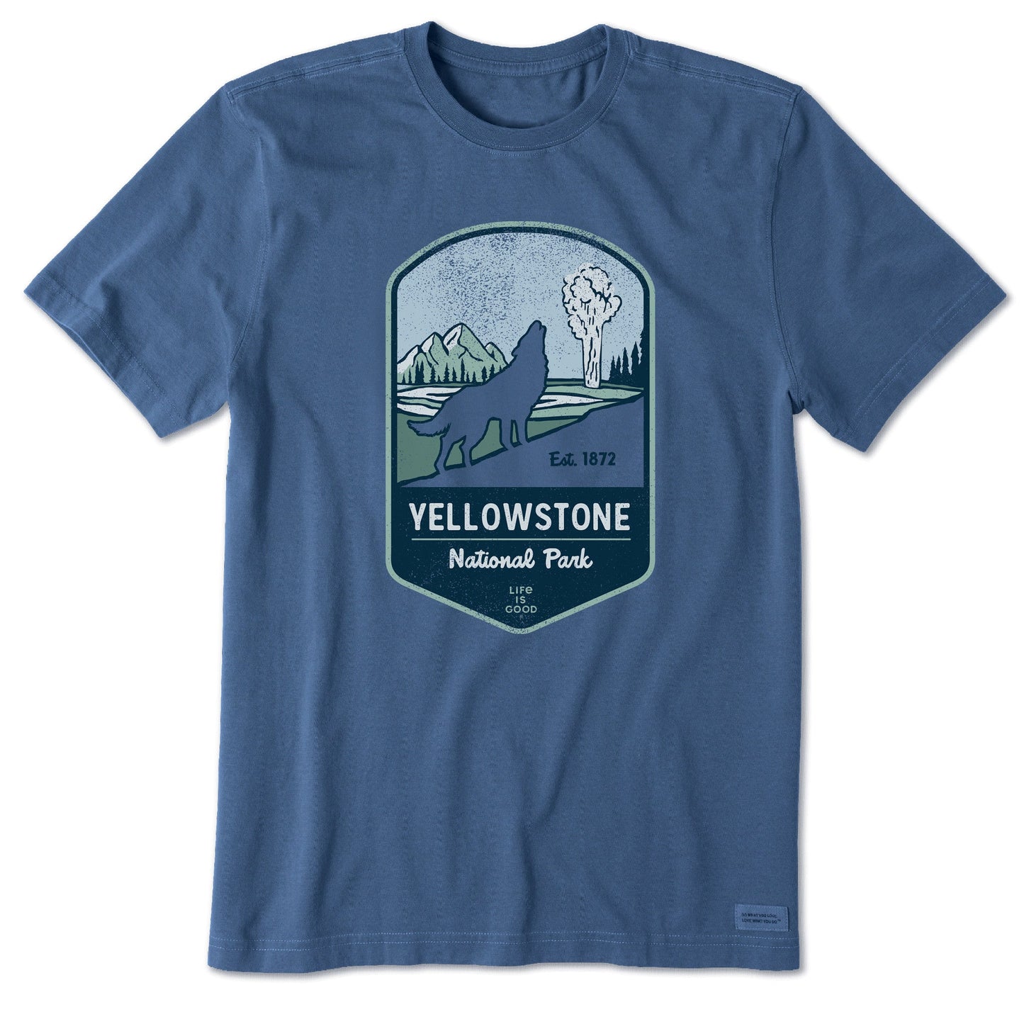 Men's Yellowstone Wolf Badge Short Sleeve Crusher Tee