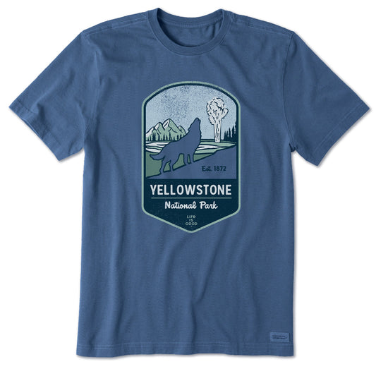 Men's Yellowstone Wolf Badge Short Sleeve Crusher Tee