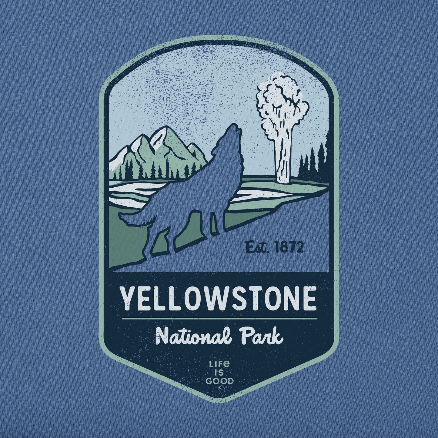 Men's Yellowstone Wolf Badge Short Sleeve Crusher Tee