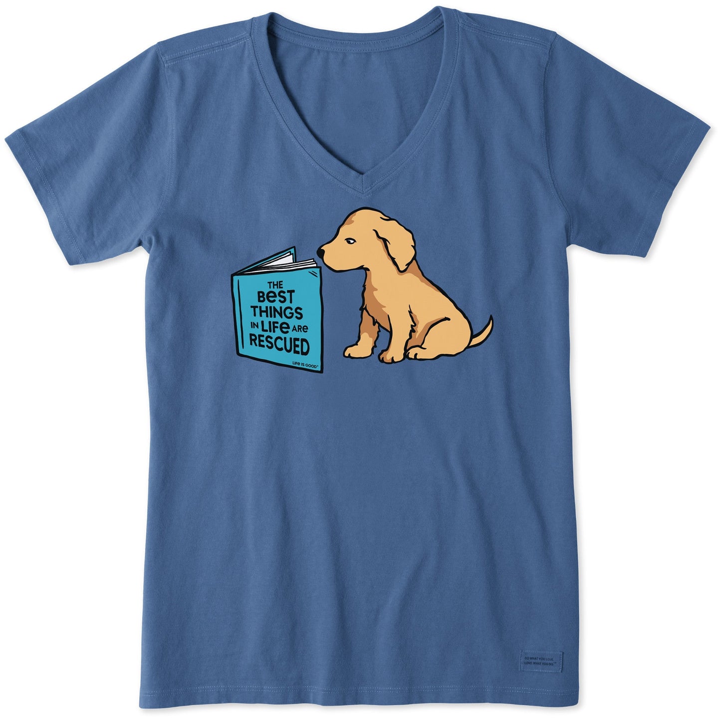 Women's The Best Things are Rescued Short Sleeve Crusher Vee