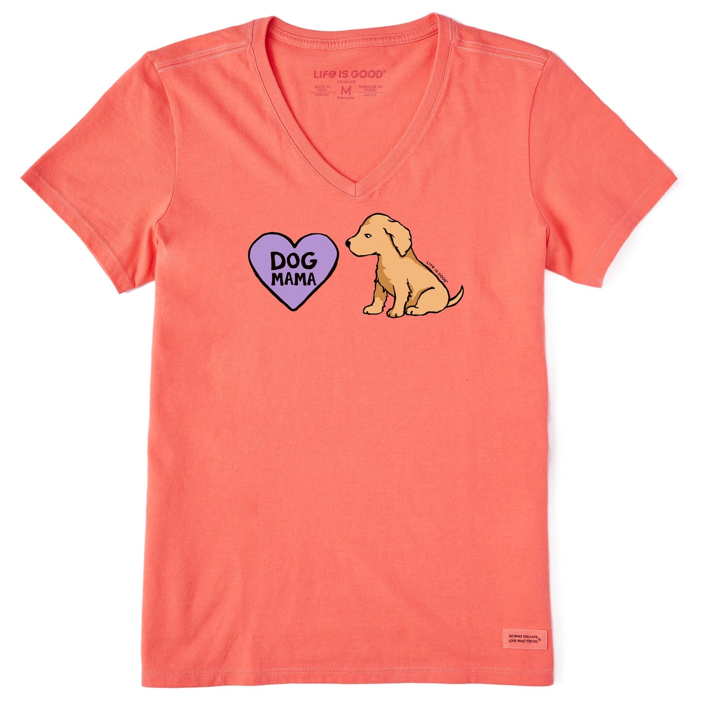 Women's Dog Mama Puppy Short Sleeve Vee