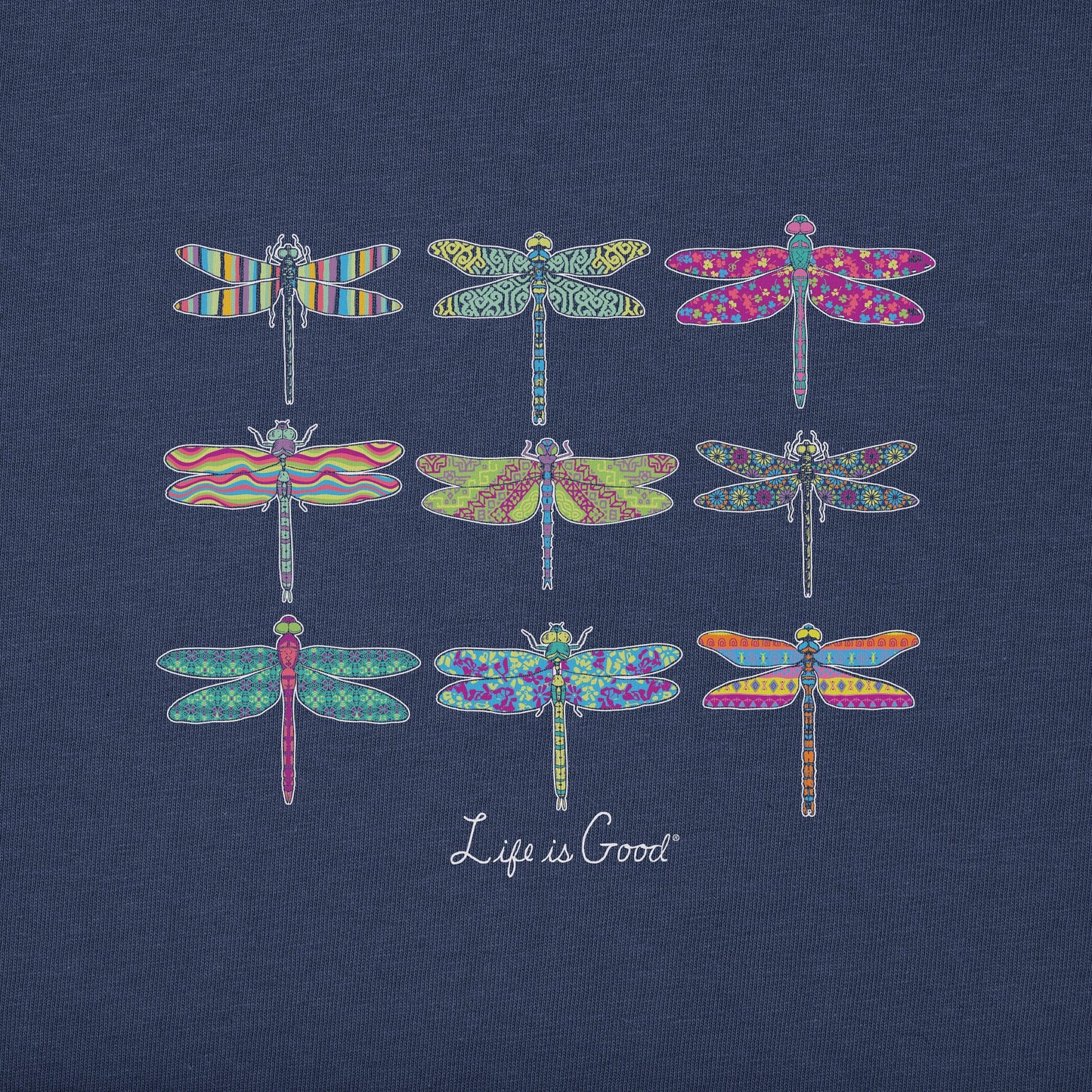Women's Colorful Dragonflies Simply True Fleece Crew