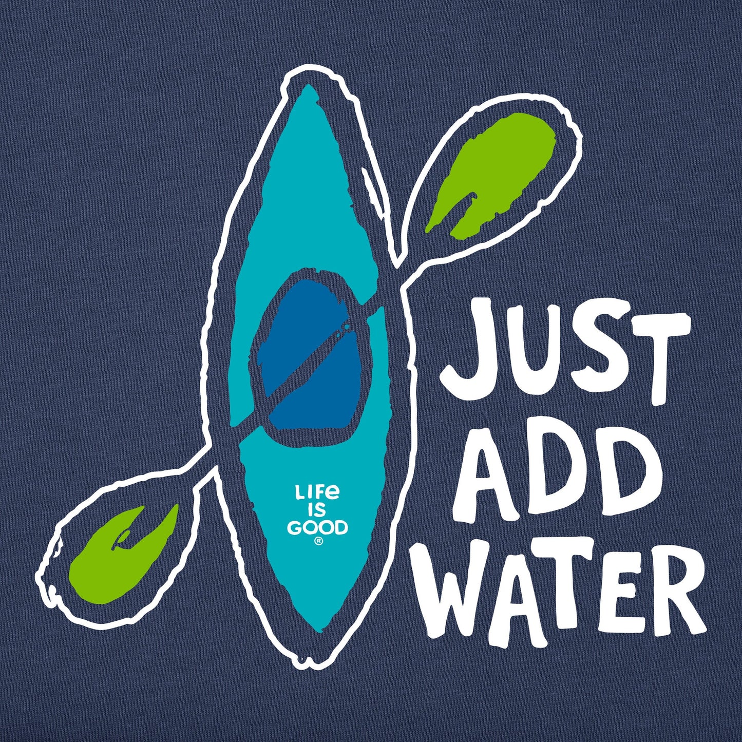 Men's Just Add Water Kayak Hand Drawn Short Sleeve Crusher Tee