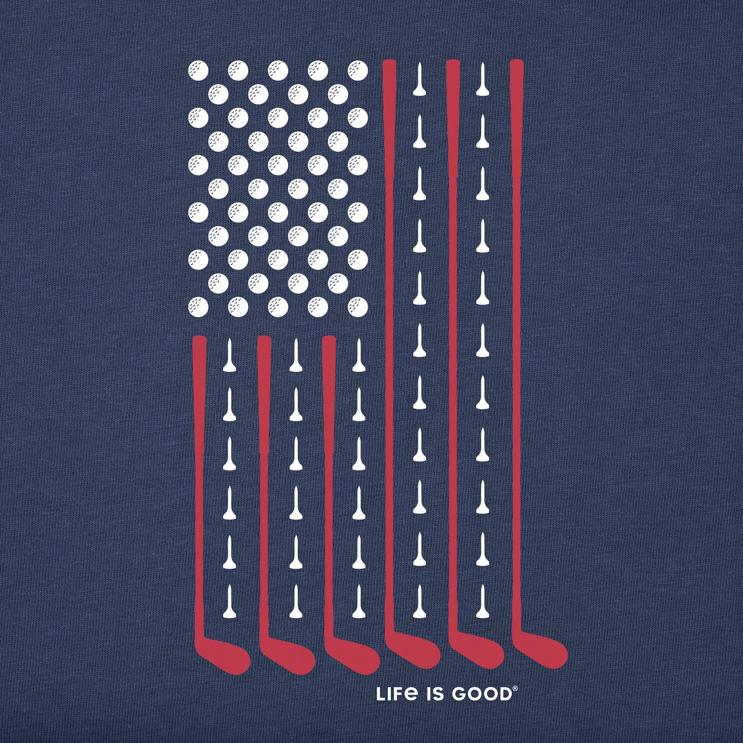 Men's Vertical USA Flag Golf Short Sleeve Crusher Tee