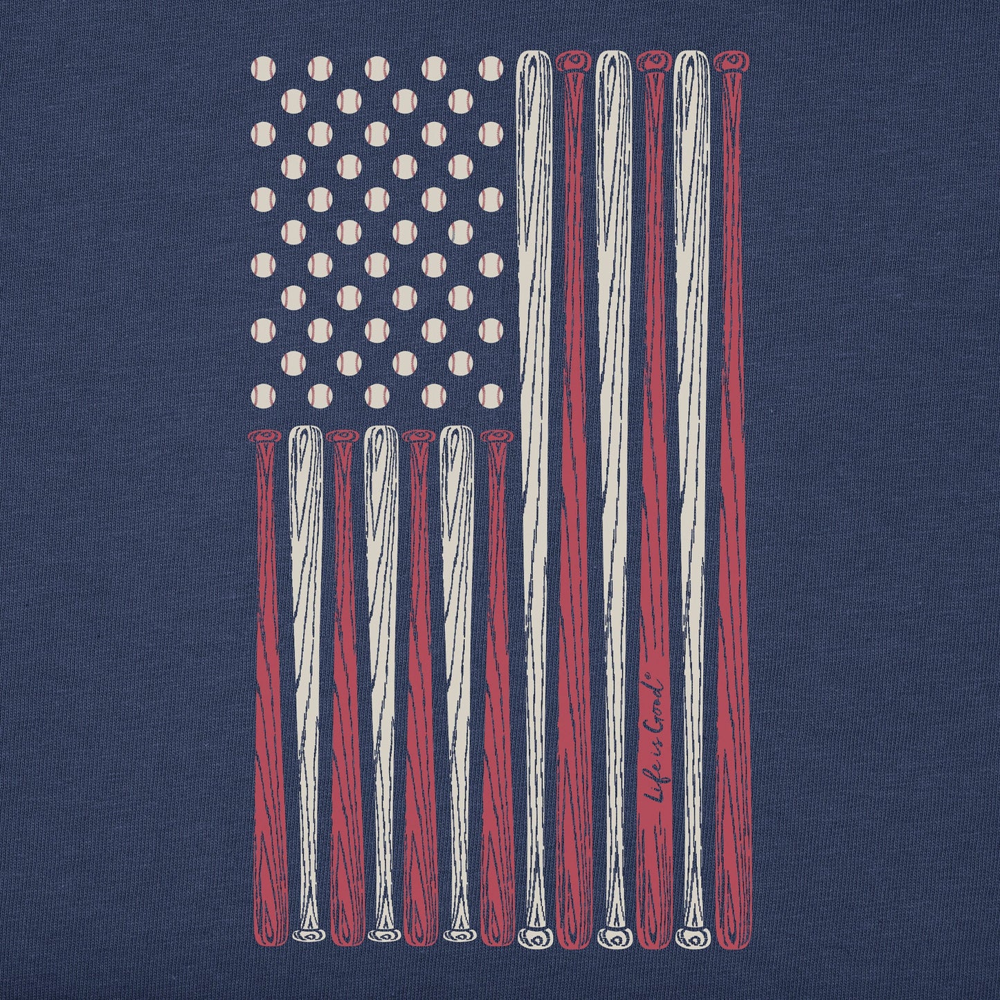 Men's Vertical USA Flag Baseball Short Sleeve Tee