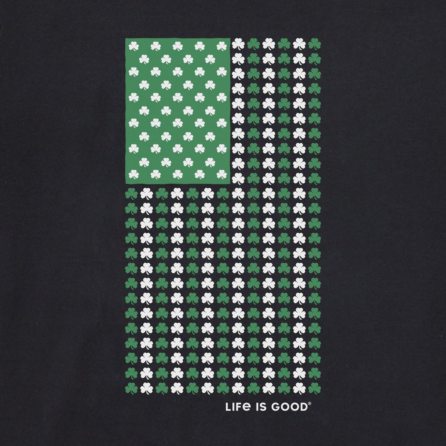 Men's Vertical USA Flag Shamrocks Short Sleeve Crusher Tee