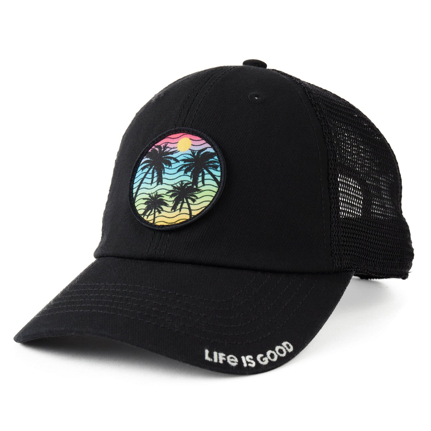 Adult Unisex Here Comes the Sun Palm Trees Trucker