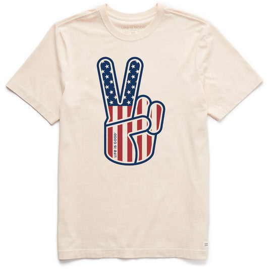 Men's USA Peace Sign Short Sleeve Crusher Tee