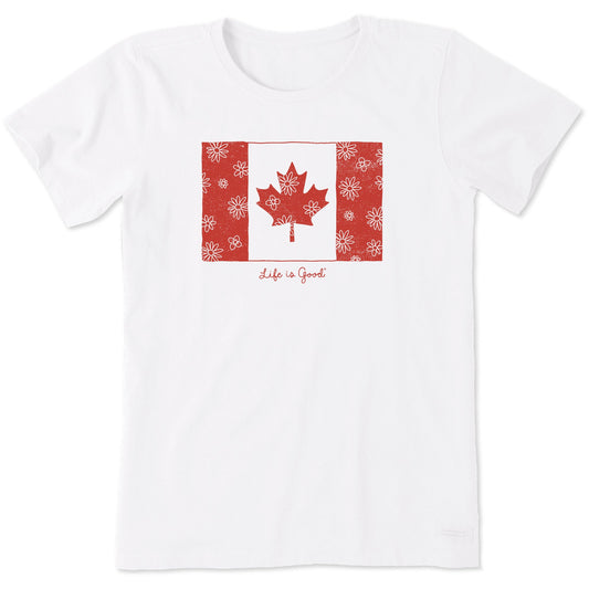 Women's Canadian Flag Daisies Short Sleeve Tee