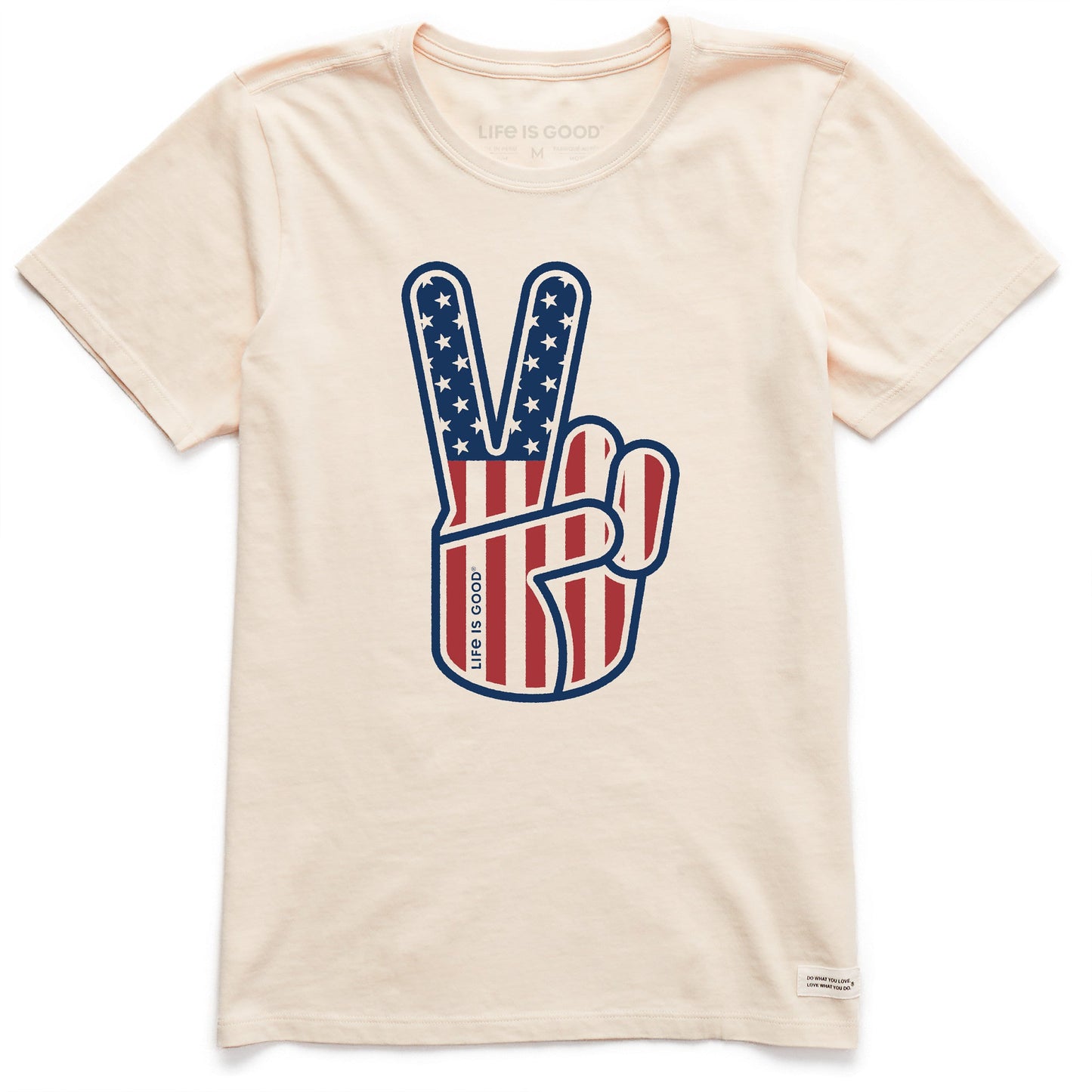 Women's USA Peace Sign Short Sleeve Crusher Tee