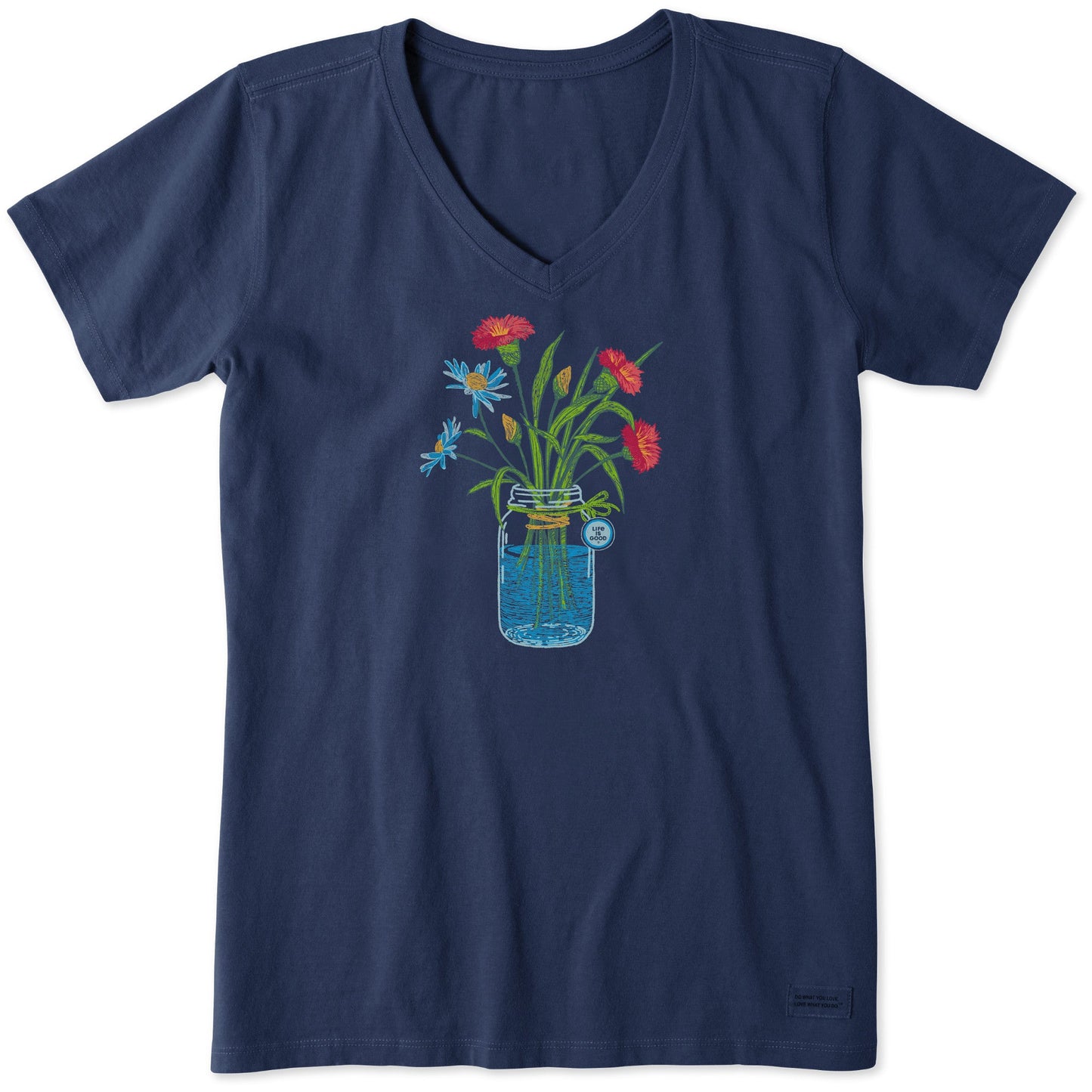 Women's Wildflower Jar Short Sleeve Crusher-LITE Vee