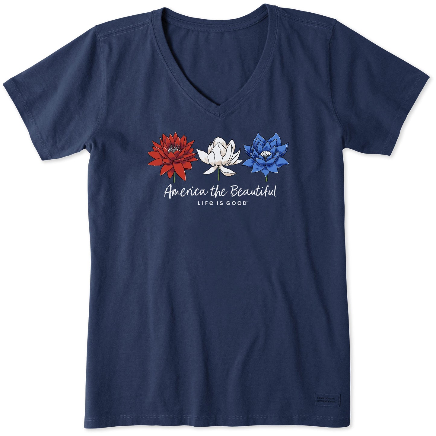Women's America the Beautiful Lotus Short Sleeve Vee