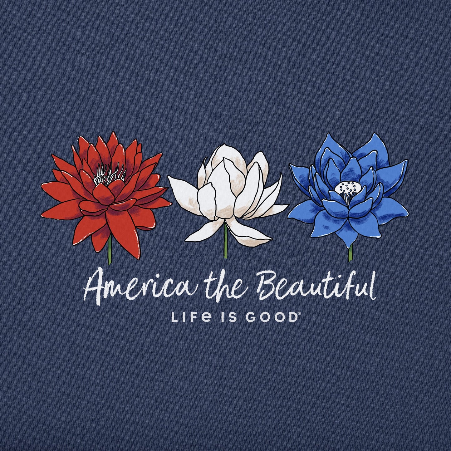 Women's America the Beautiful Lotus Short Sleeve Vee