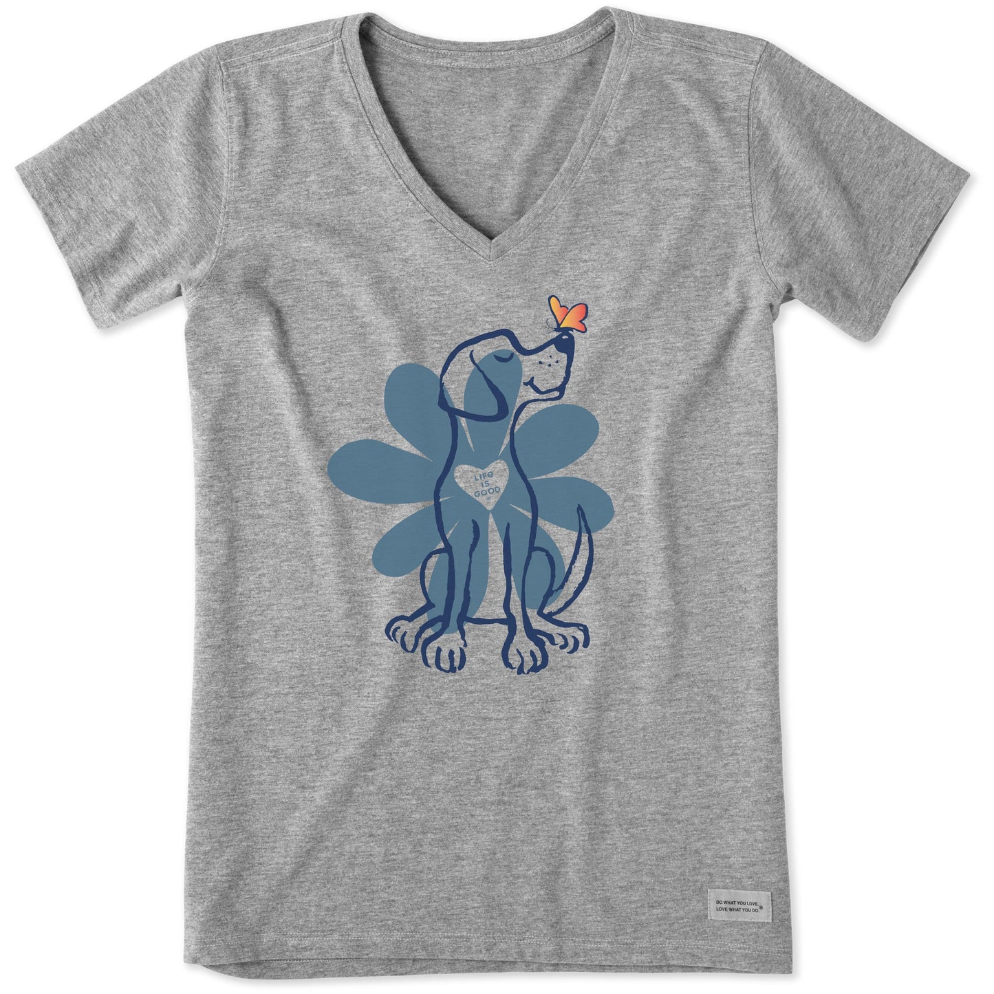 Women's Spring Daisy Dog Short Sleeve Vee