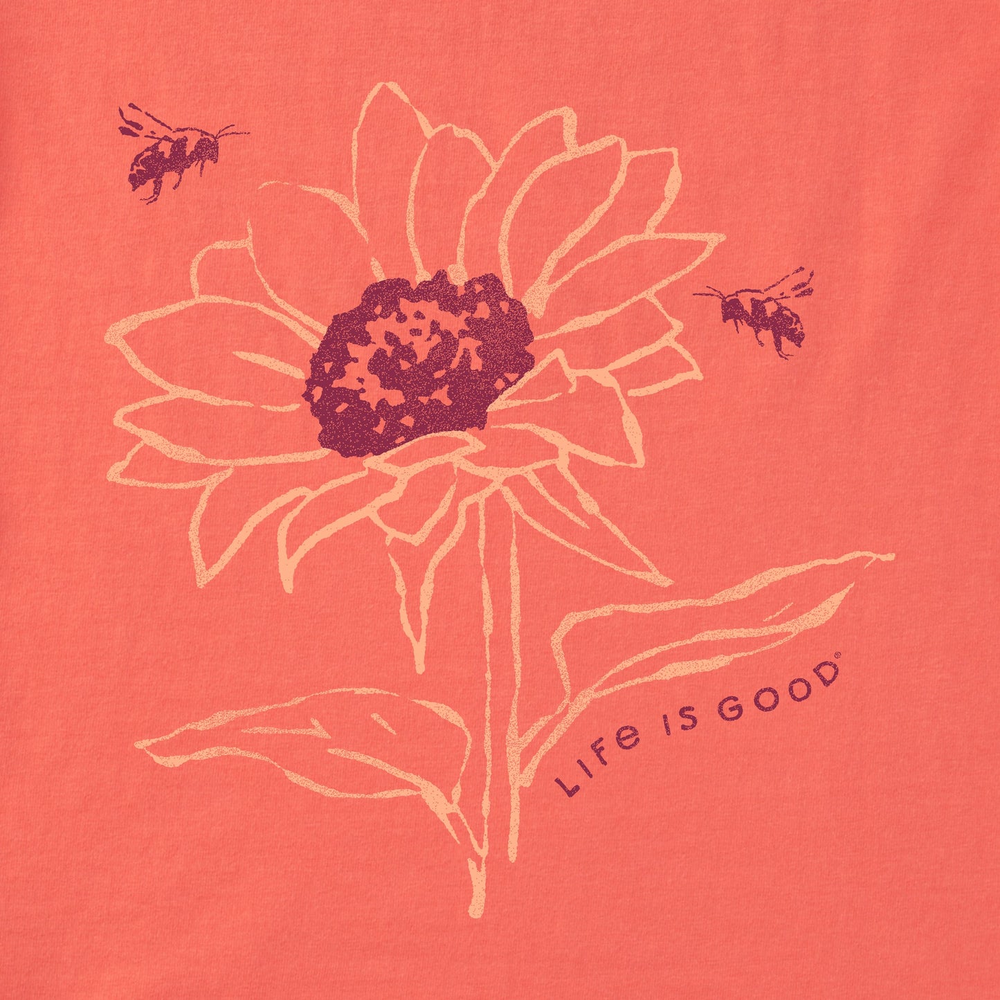 Women's Sunflower Bees Short Sleeve Vee