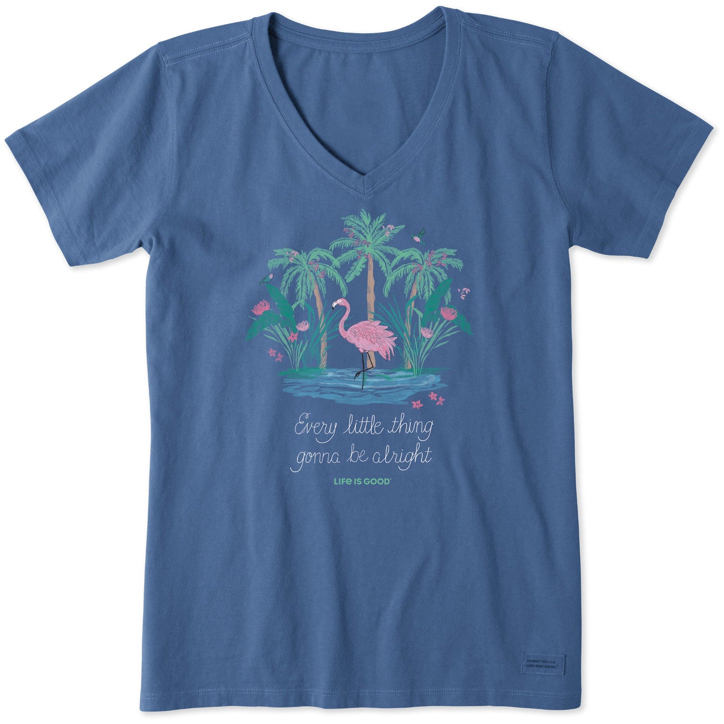 Women's Every Little Thing Flamingo Short Sleeve Vee
