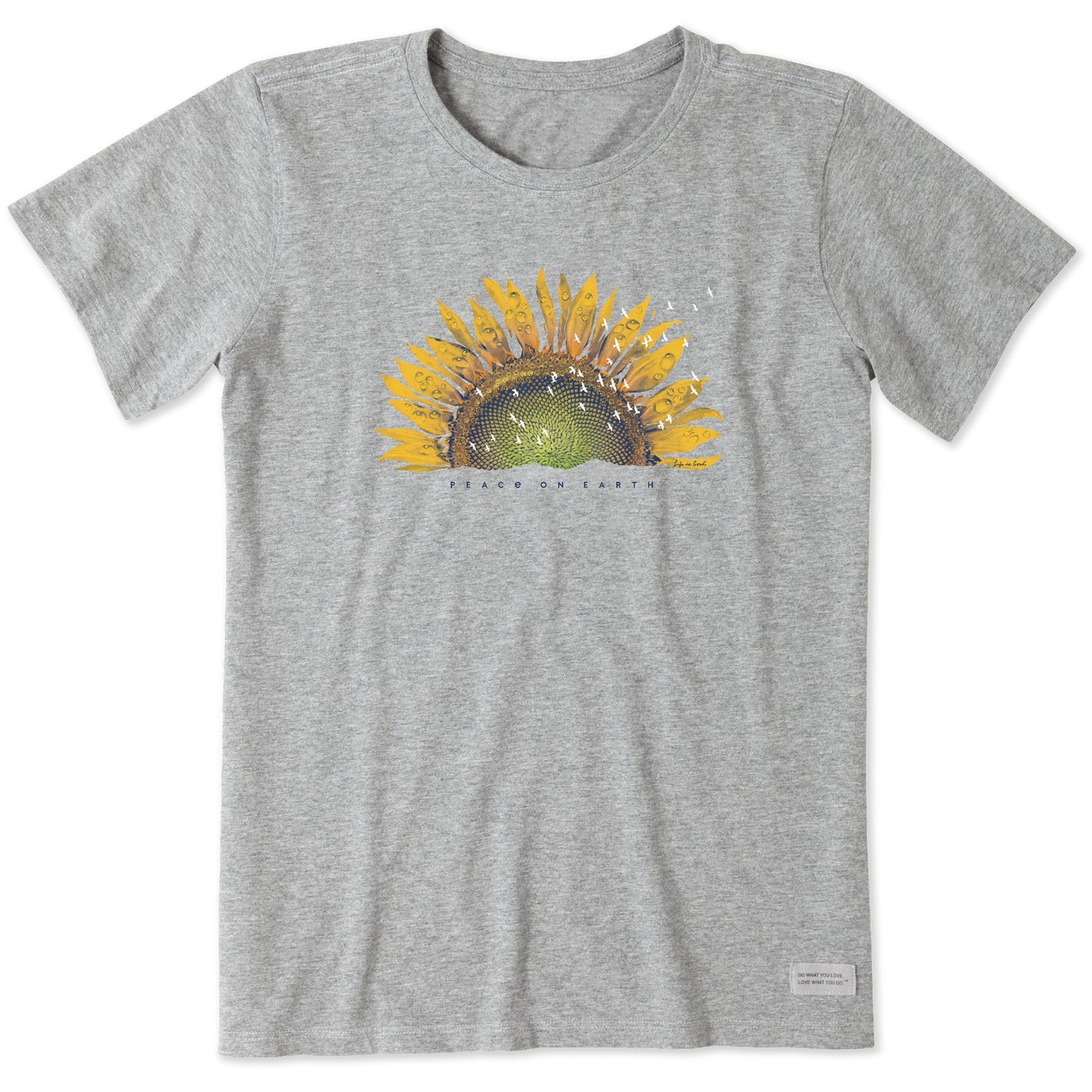 Women's Sunflower Dew Peace on Earth Short Sleeve Tee
