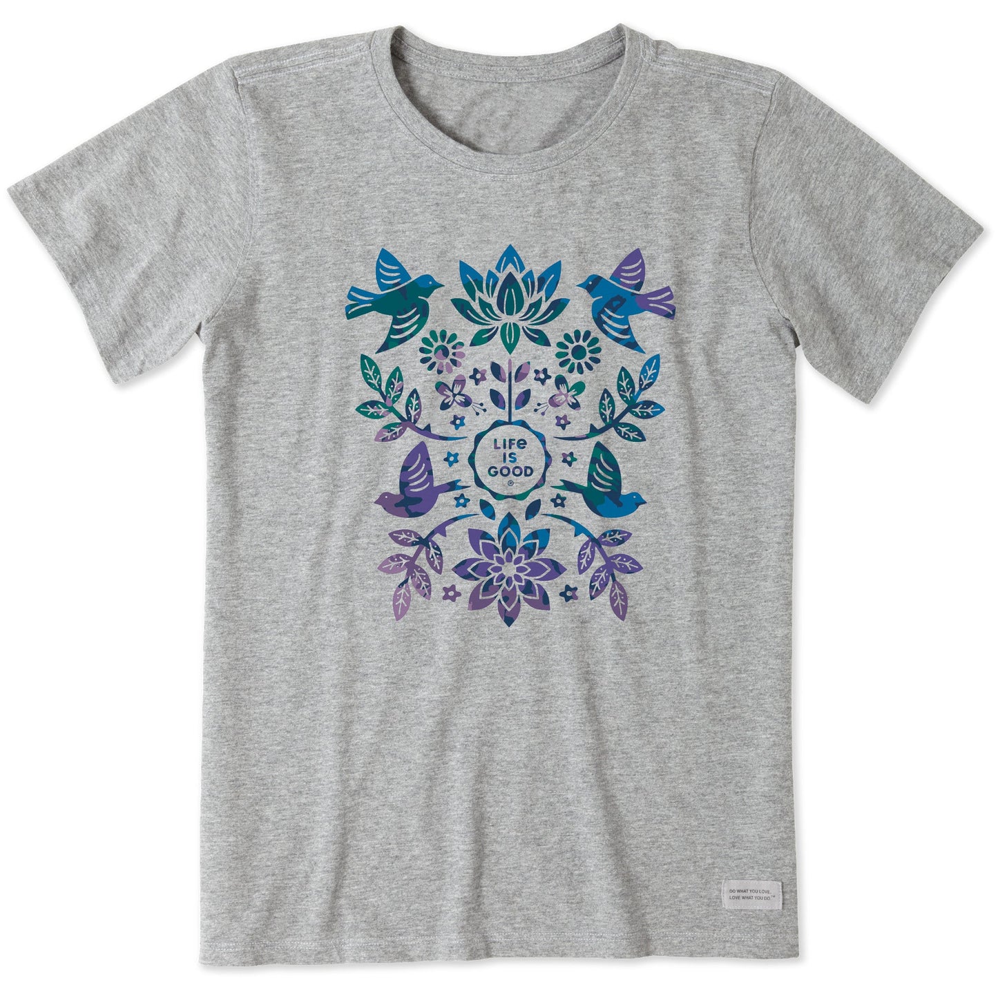 Women's Folk Art Garden Tie Dye Short Sleeve Tee