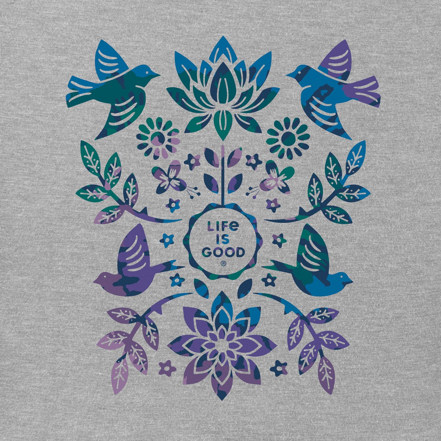 Women's Folk Art Garden Tie Dye Short Sleeve Tee