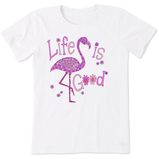 Women's Daisy Flamingo Short Sleeve Crusher Tee