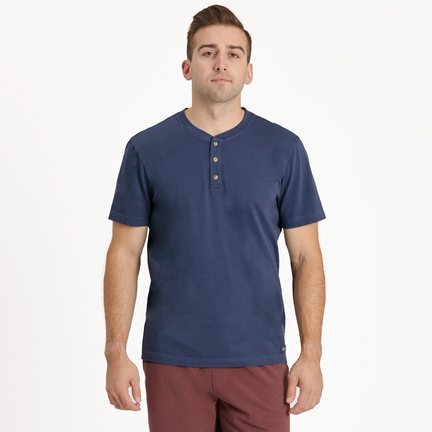 Men's Solid Short Sleeve Crusher-LITE Henley