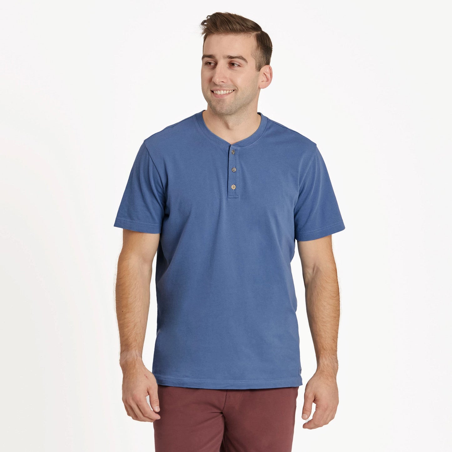 Men's Solid Short Sleeve Crusher-LITE Henley