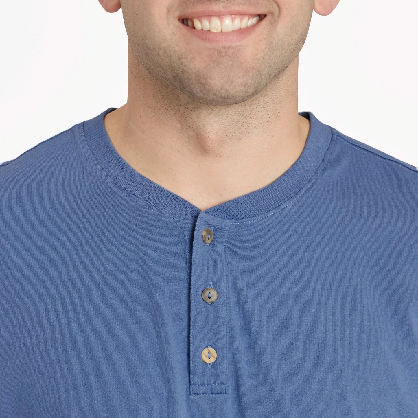 Men's Solid Short Sleeve Crusher-LITE Henley