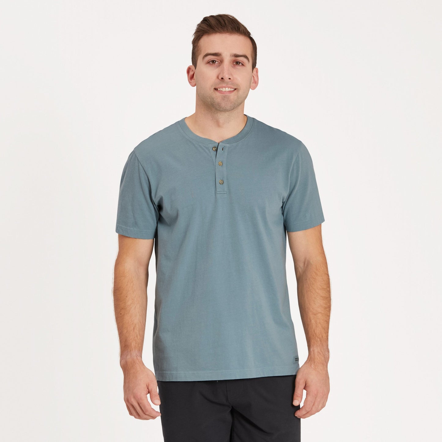 Men's Solid Short Sleeve Crusher-LITE Henley