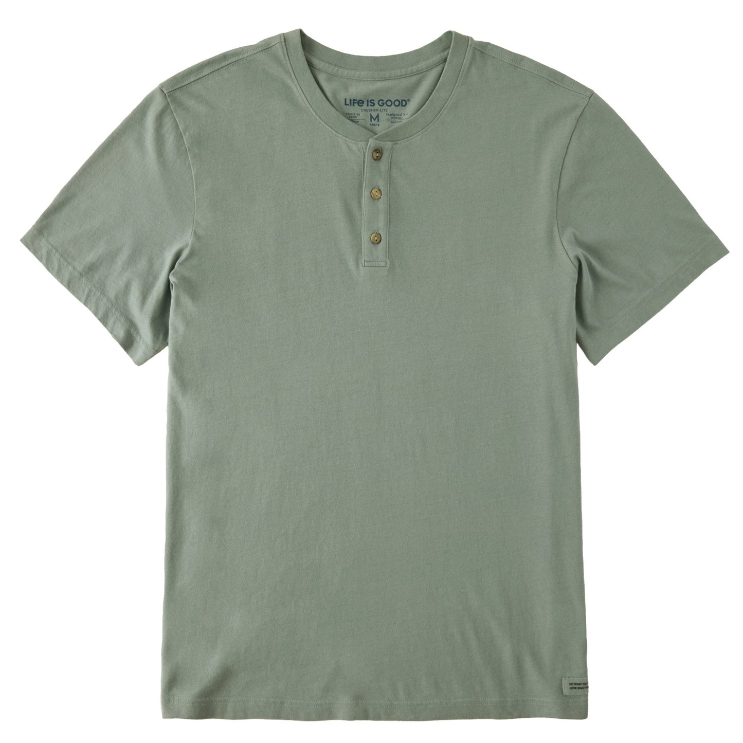 Men's Solid Short Sleeve Crusher-LITE Henley