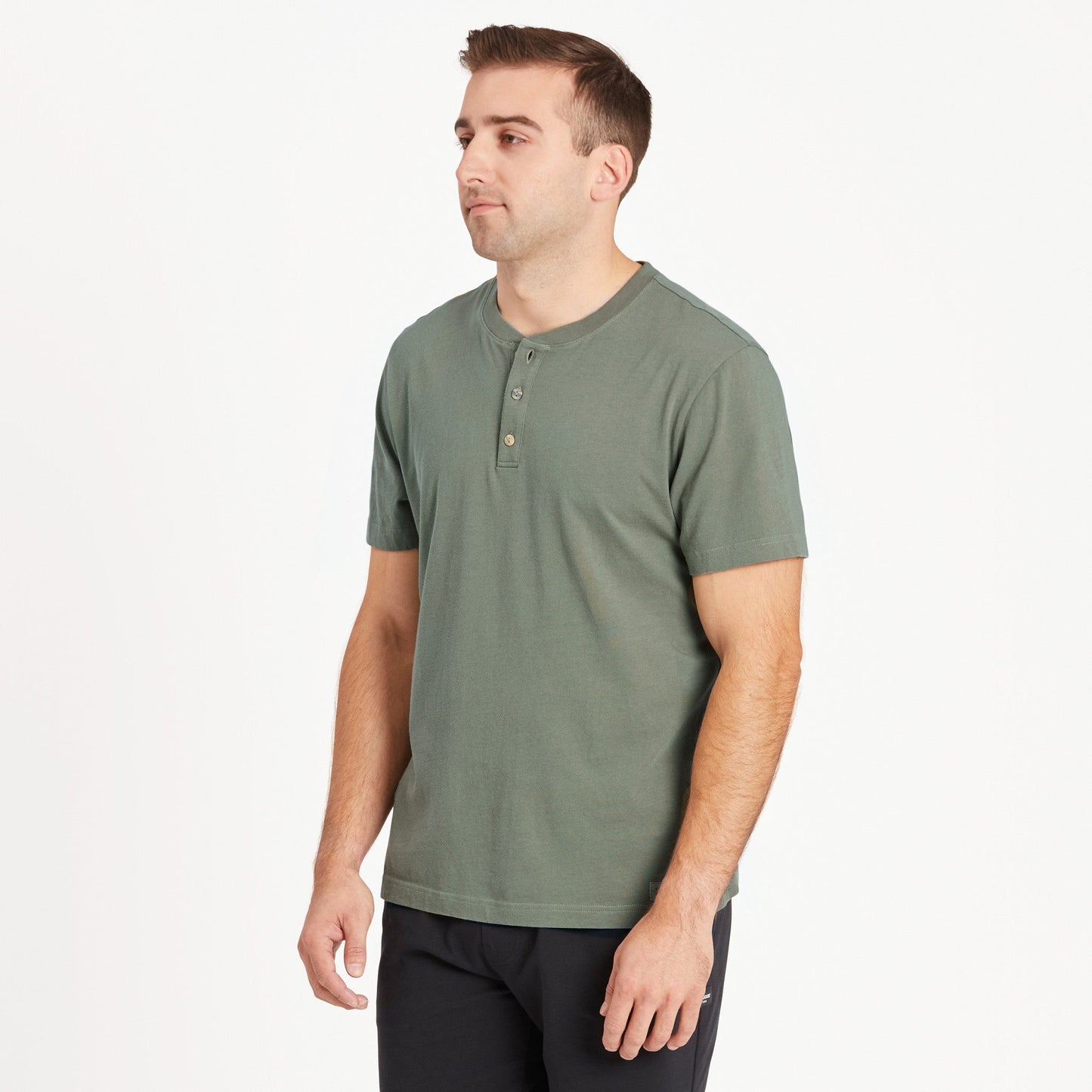 Men's Solid Short Sleeve Crusher-LITE Henley