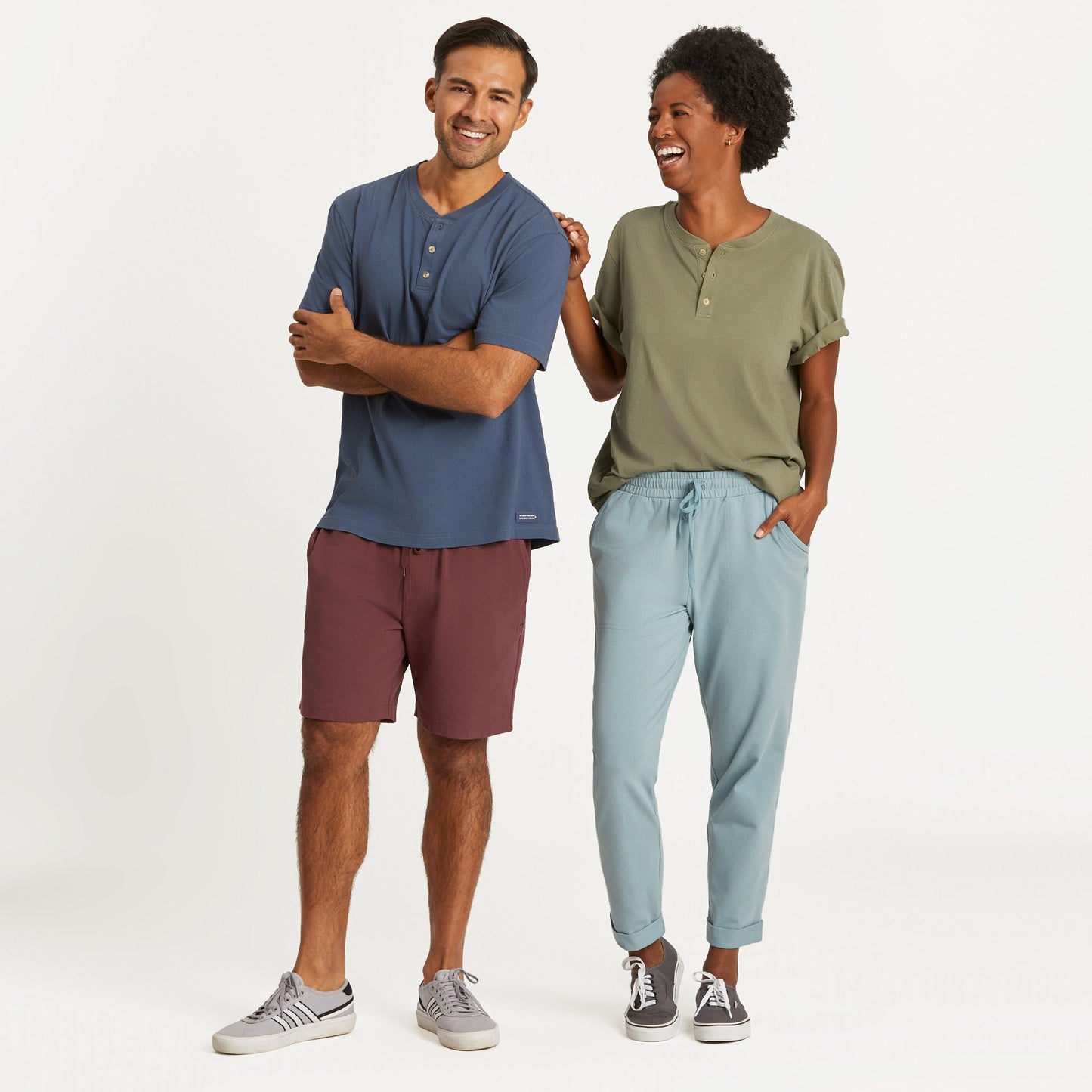 Men's Solid Short Sleeve Crusher-LITE Henley