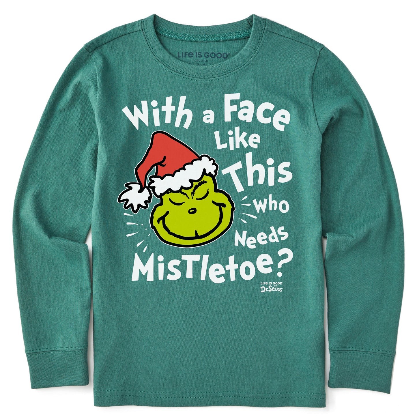 Kids With a Face Like This Grinch Long Sleeve Crusher Tee