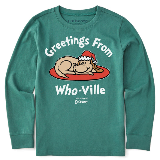 Kids Greetings from Who-Ville Max Long Sleeve Crusher Tee
