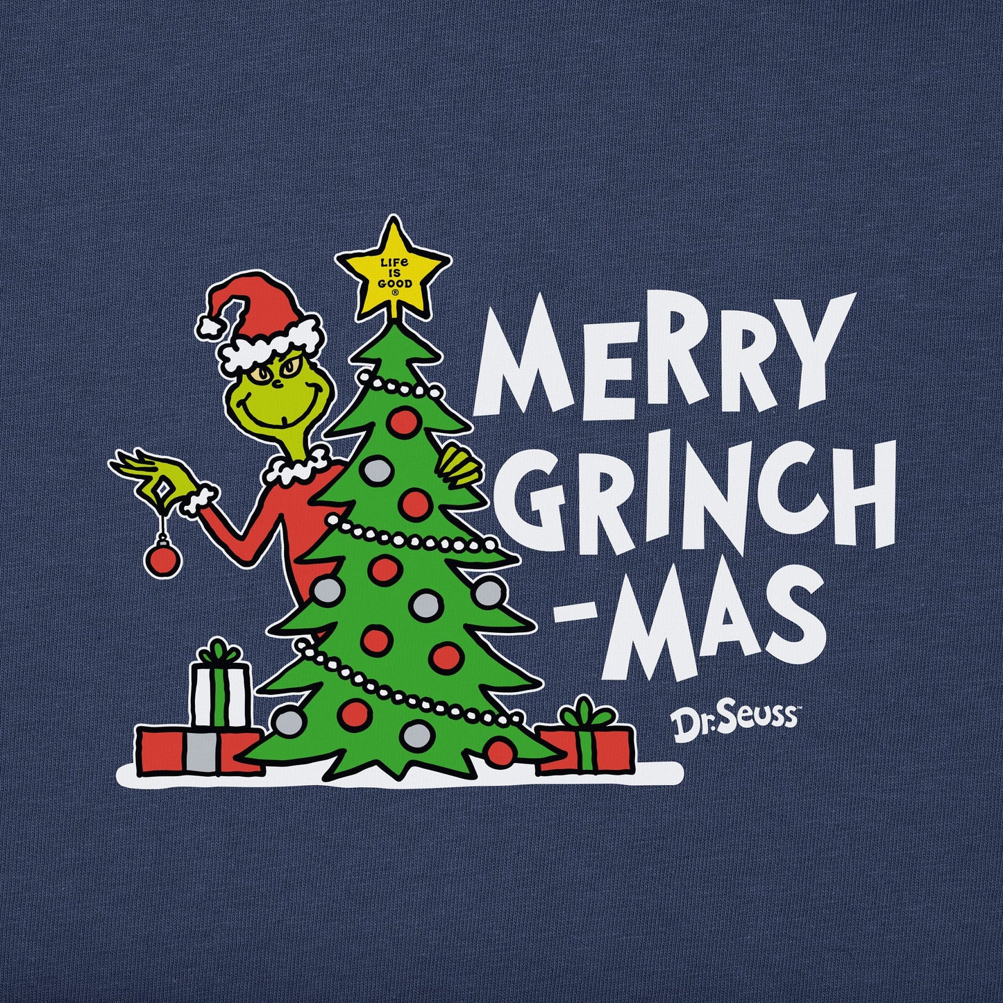 Kids Grinch Merry Grinchmas Tree Long Sleeve Crusher Tee