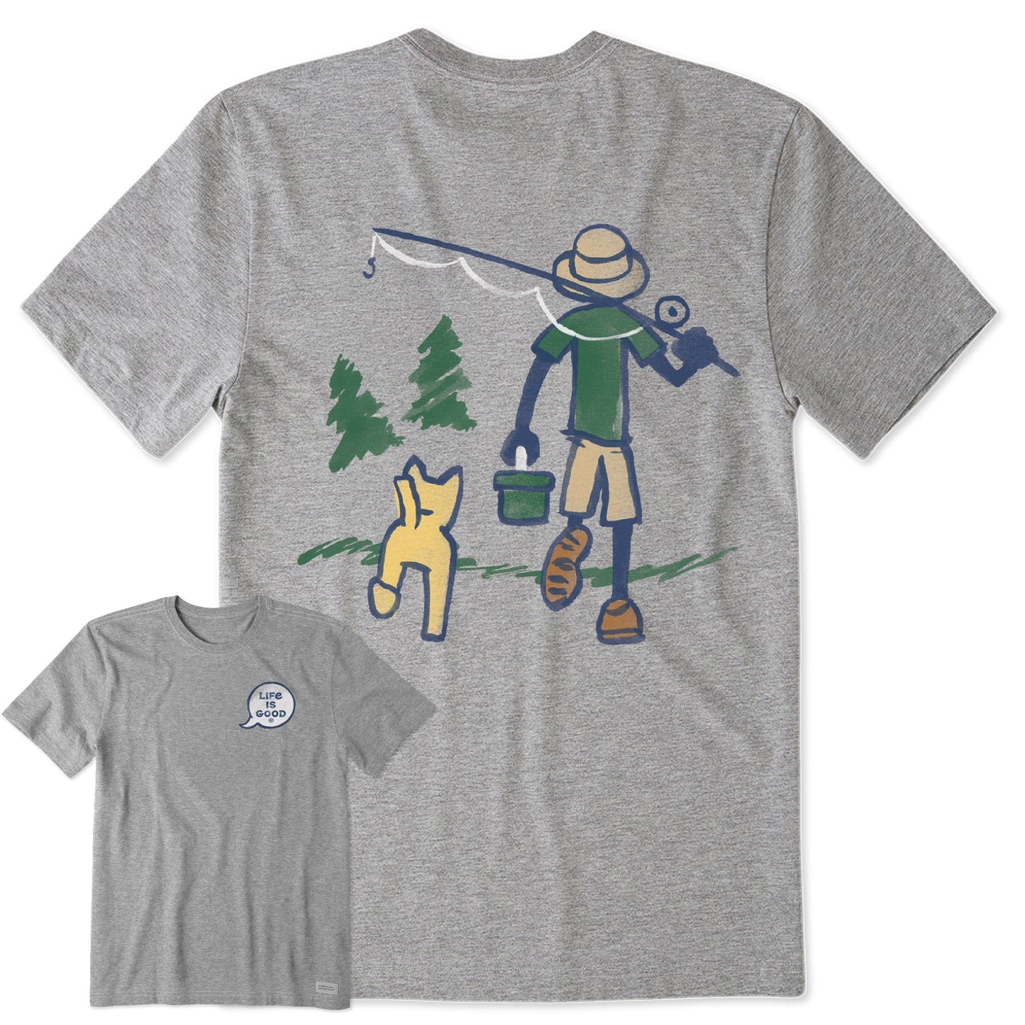 Men's Jake and Rocket Fishing Walk Short Sleeve Tee