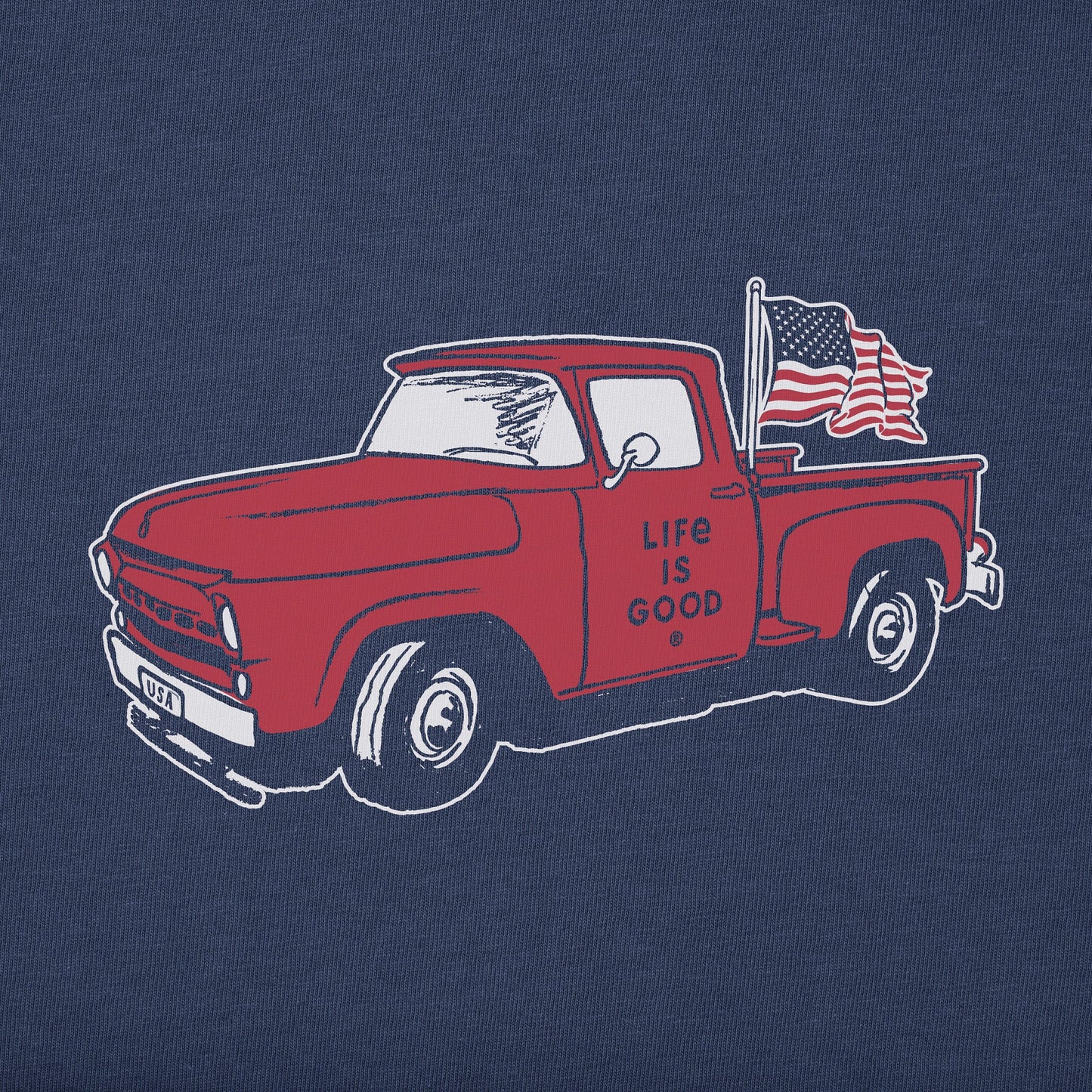 Men's Old Fashioned Patriotic Truck Short Sleeve Tee