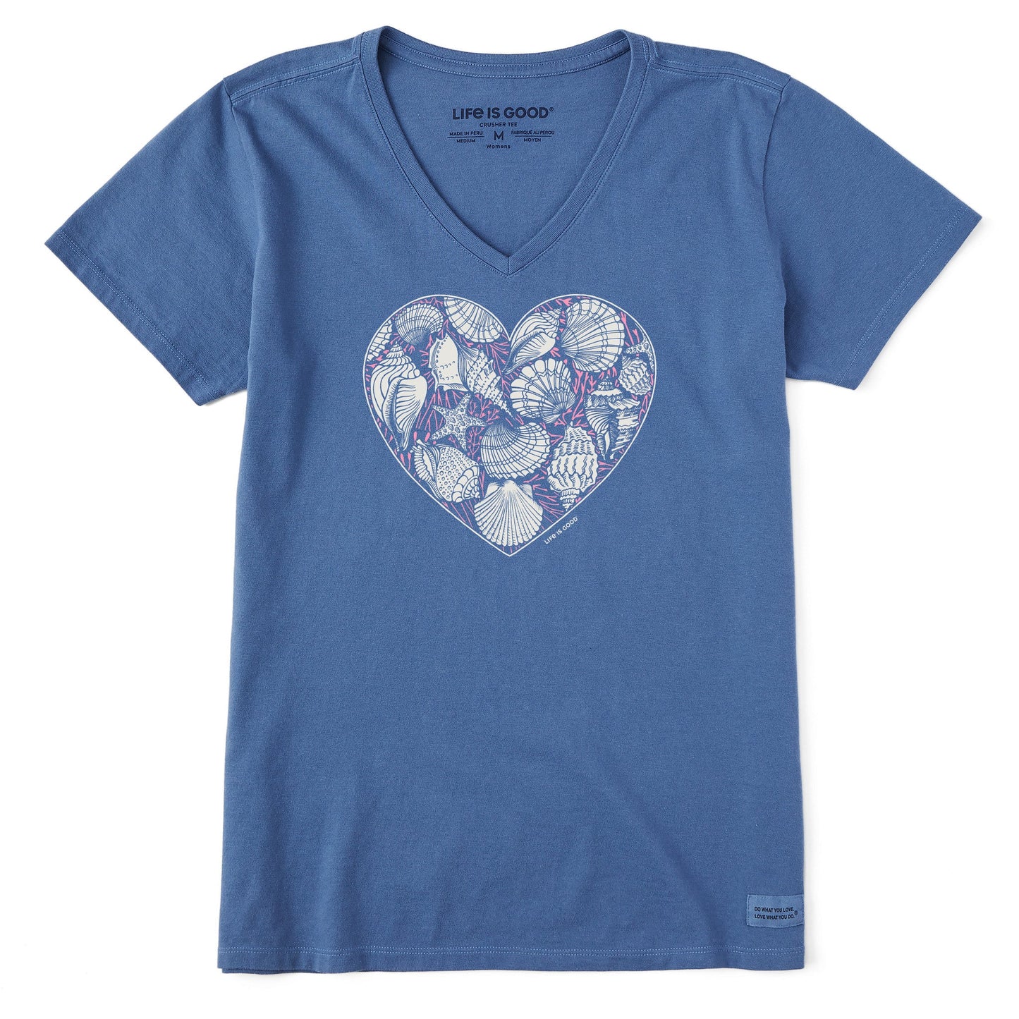 Women's Shell Heart Short Sleeve Vee