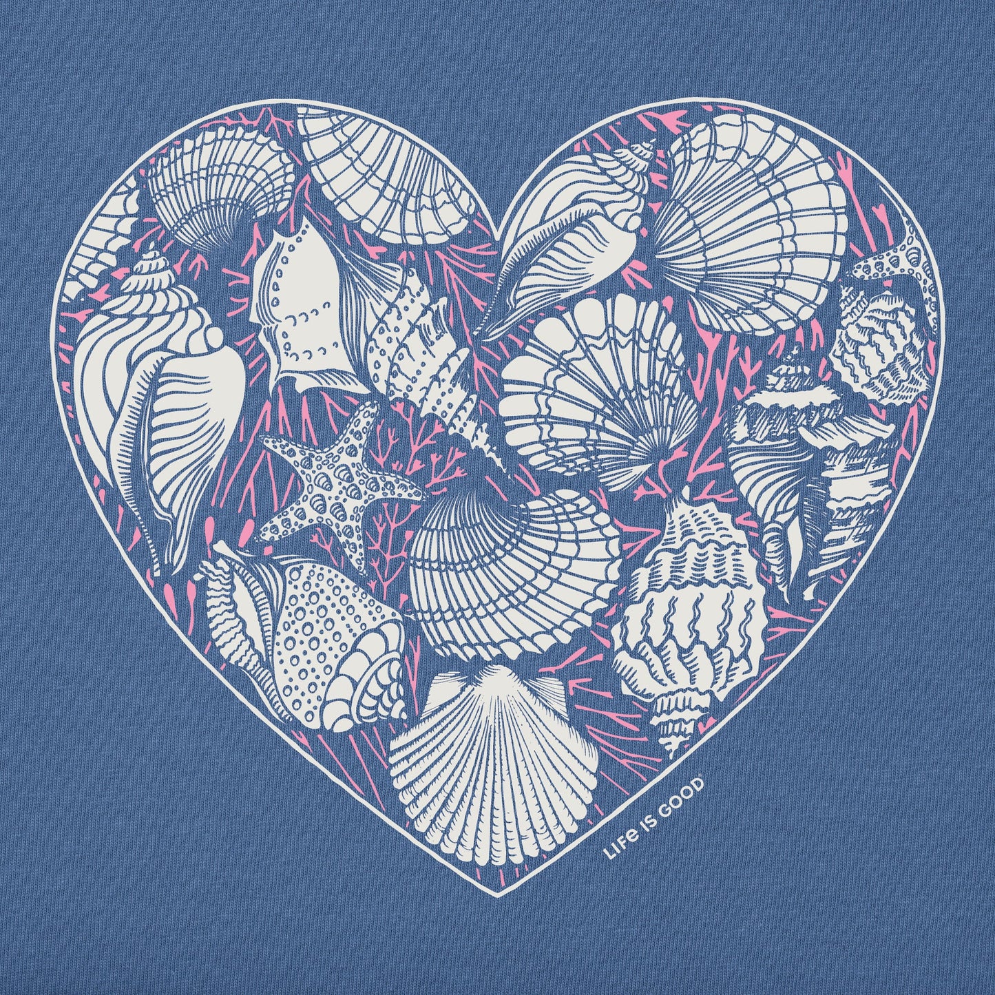Women's Shell Heart Short Sleeve Vee