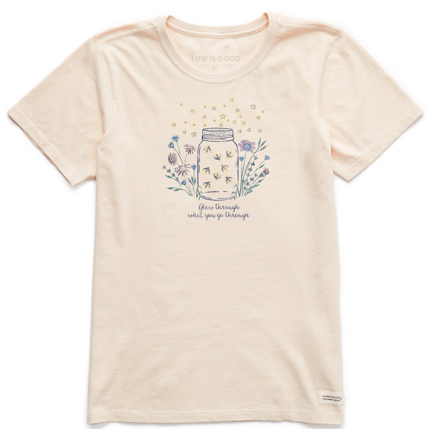 Women's Fireflies Flowers Jar Short Sleeve Tee