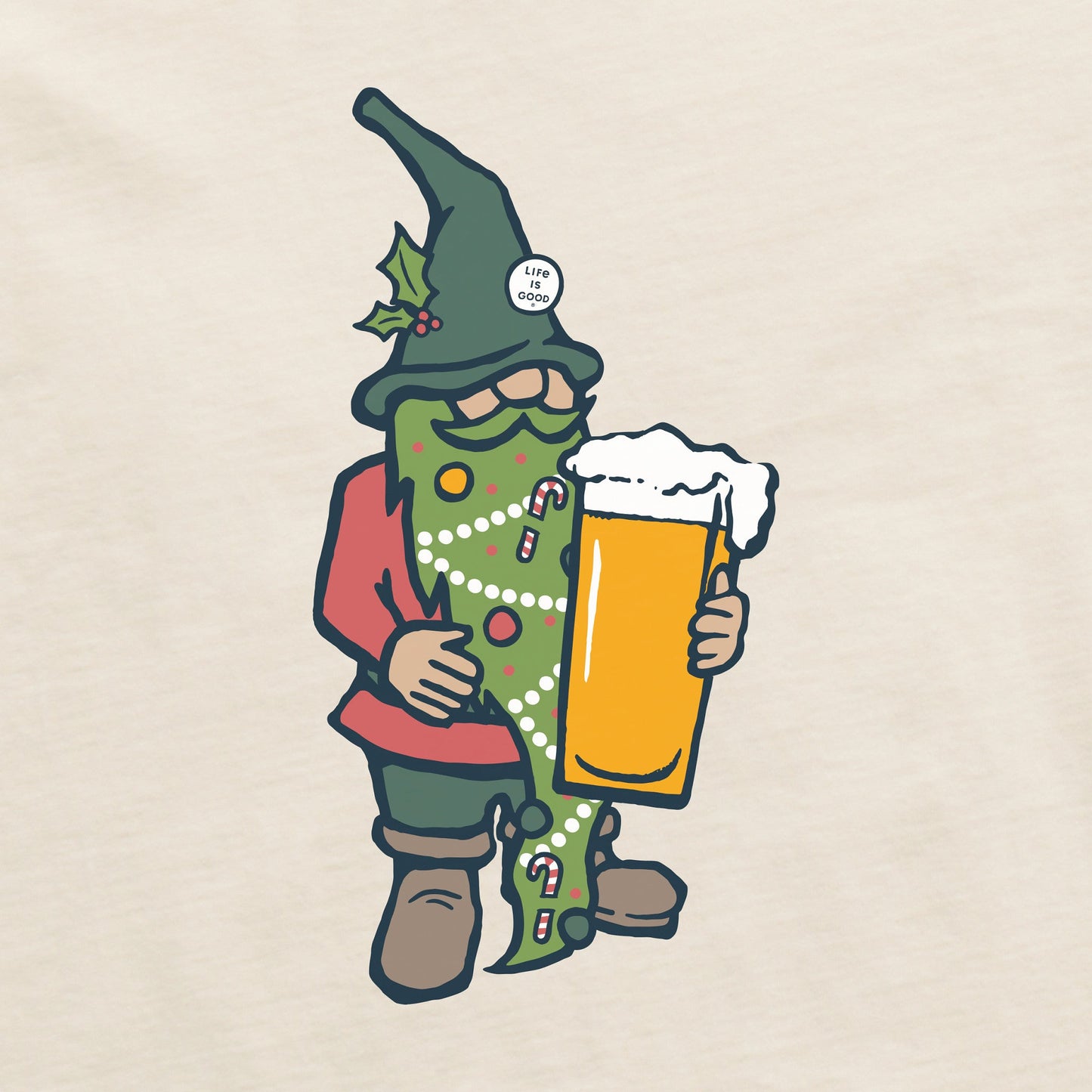 Men's Holiday Beer Gnome Short Sleeve Crusher Tee