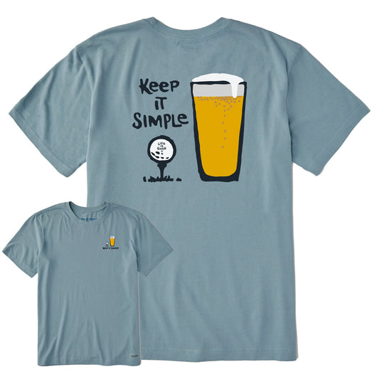 Men's Keep it Simple Golf & Beer Short Sleeve Crusher Tee